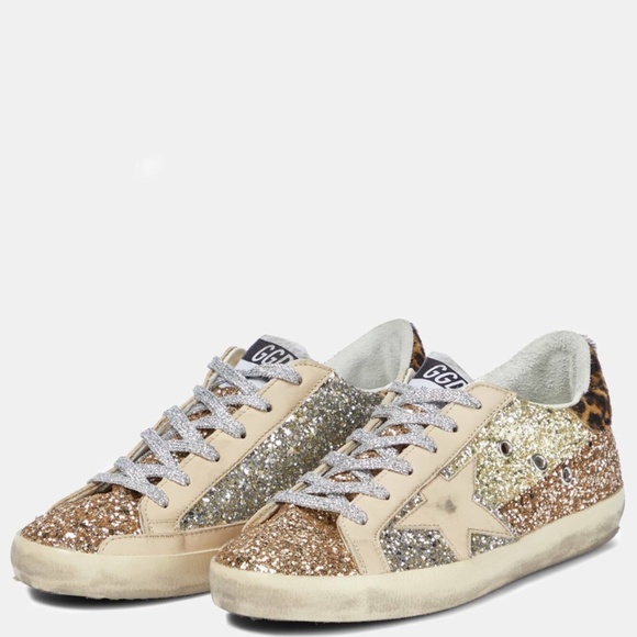 Golden Goose Superstar glitter leather sneakers Size 7 - Picture 5 of 10